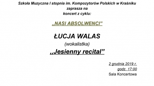 Zdjęcie - Łucja Walas "Jesienny recital"