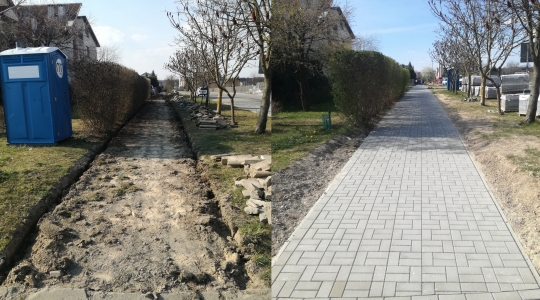 Chodnik przed i po