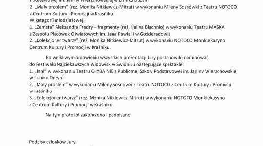 Zdjęcie 7 - Wojewódzki Przegląd Teatrów Dziecięcych i Młodzieżowych
