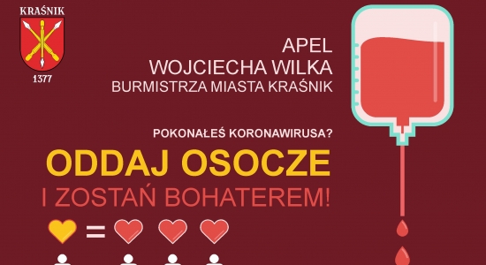 Zdjęcie - Burmistrz zachecą do oddawania osocza. Miasto zape...