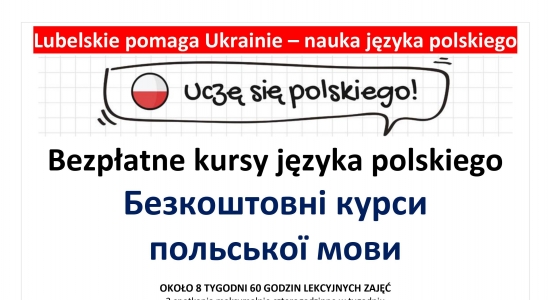 Zdjęcie - Bezpłatny kurs języka polskiego dla uchodźców z Ukrainy