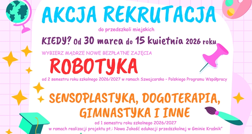 Zdjęcie - 30 marca rusza rekrutacja do miejskich przedszkoli...